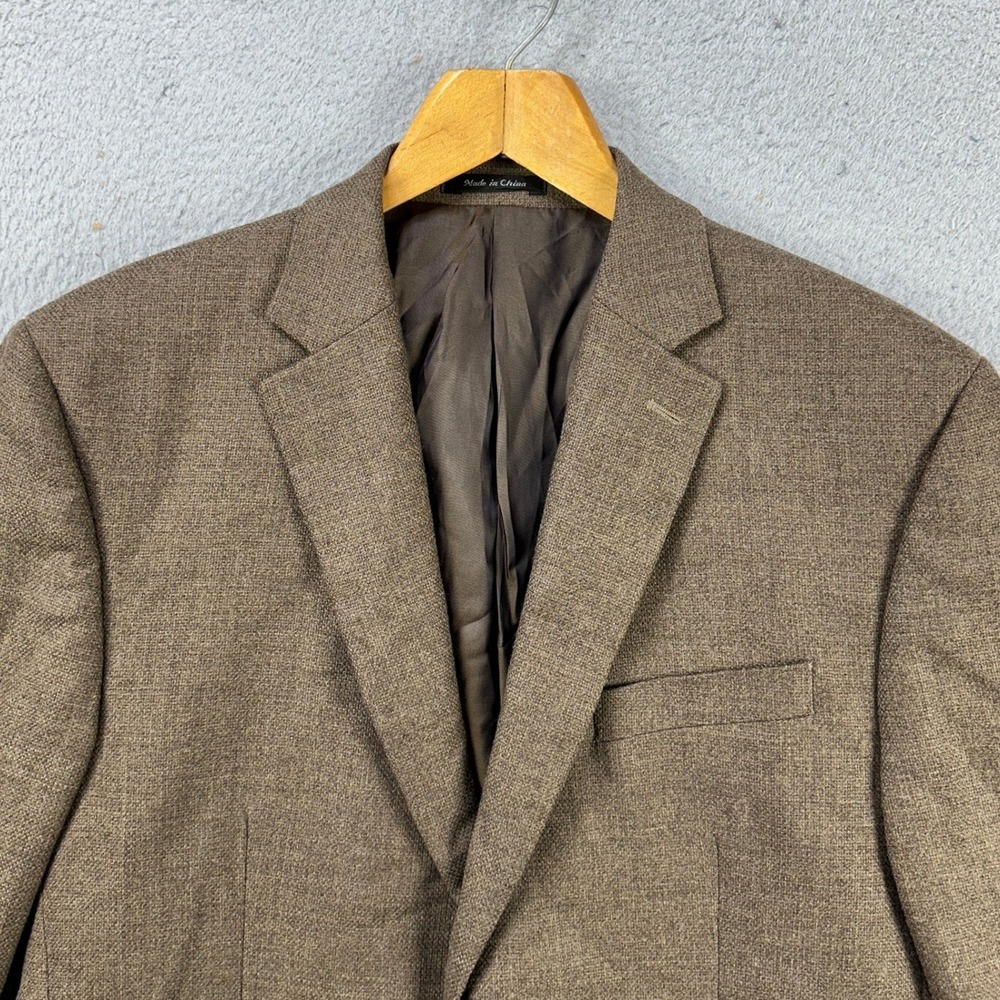 Lauren Ralph Lauren Wool Blazer Sport Coat Mens 42R Brown Long Sleeve 2 Button